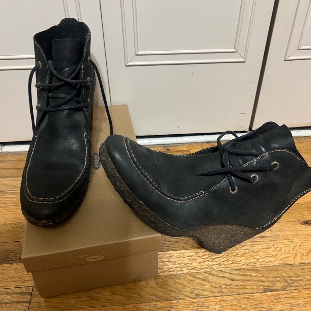 Timberland Black Ankle Boots Moc-Toe Design